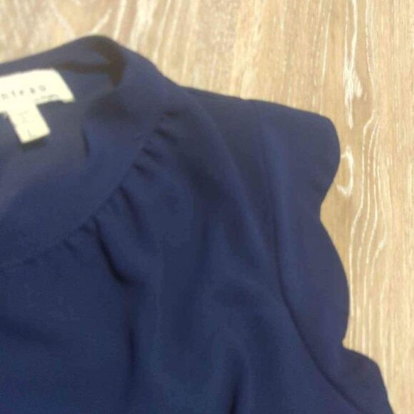 Women’s Monteau navy blue short sleeved blouse size large - Picture 3 of 3